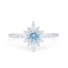 925 Sterling Silver Art Deco Marquise Round CZ Cluster Wedding Ring