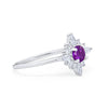 925 Sterling Silver Art Deco Marquise Round CZ Cluster Wedding Ring