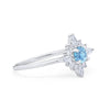 925 Sterling Silver Art Deco Marquise Round CZ Cluster Wedding Ring