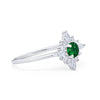 925 Sterling Silver Art Deco Marquise Round CZ Cluster Wedding Ring