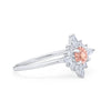 925 Sterling Silver Art Deco Marquise Round CZ Cluster Wedding Ring
