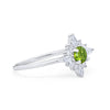 925 Sterling Silver Art Deco Marquise Round CZ Cluster Wedding Ring