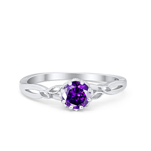925 Sterling Silver Cubic Zirconia Art Deco Promise Wedding Ring