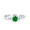 925 Sterling Silver Cubic Zirconia Art Deco Promise Wedding Ring