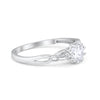925 Sterling Silver Cubic Zirconia Art Deco Promise Wedding Ring