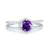 925 Sterling Silver 6 Prong Round CZ Split Shank Wedding Engagement Ring