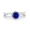 925 Sterling Silver 6 Prong Round CZ Split Shank Wedding Engagement Ring