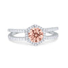 925 Sterling Silver 6 Prong Round CZ Split Shank Wedding Engagement Ring