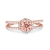 925 Sterling Silver 6 Prong Round CZ Split Shank Wedding Engagement Ring