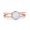925 Sterling Silver 6 Prong Round CZ Split Shank Wedding Engagement Ring
