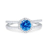 925 Sterling Silver 6 Prong Round CZ Split Shank Wedding Engagement Ring