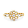 925 Sterling Silver Art Deco Antique Style Round CZ Engagement Ring