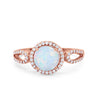 925 Sterling Silver Round CZ Halo Split Shank Wedding Engagement Ring
