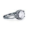 925 Sterling Silver Round CZ Halo Split Shank Wedding Engagement Ring