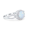 925 Sterling Silver Round CZ Halo Split Shank Wedding Engagement Ring