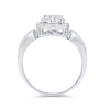 925 Sterling Silver Round CZ Halo Split Shank Wedding Engagement Ring