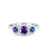 925 Sterling Silver Art Deco Bridal Set Cushion Round CZ Wedding Band Ring