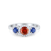 925 Sterling Silver Art Deco Three Stone Round CZ Engagement Ring