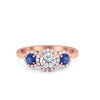 925 Sterling Silver Art Deco Bridal Set Cushion Round CZ Wedding Band Ring