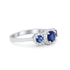 925 Sterling Silver Art Deco Bridal Set Cushion Round CZ Wedding Band Ring