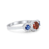925 Sterling Silver Art Deco Bridal Set Cushion Round CZ Wedding Band Ring