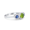925 Sterling Silver Art Deco Bridal Set Cushion Round CZ Wedding Band Ring