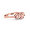 925 Sterling Silver Art Deco Three Stone Halo Engagement Promise Ring