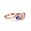 925 Sterling Silver Art Deco Three Stone Round CZ Engagement Ring