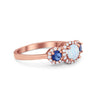 925 Sterling Silver Art Deco Bridal Set Cushion Round CZ Wedding Band Ring