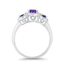 925 Sterling Silver Art Deco Bridal Set Cushion Round CZ Wedding Band Ring
