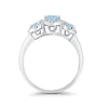 925 Sterling Silver Art Deco Three Stone Halo Engagement Promise Ring