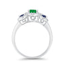 925 Sterling Silver Art Deco Bridal Set Cushion Round CZ Wedding Band Ring