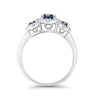 925 Sterling Silver Art Deco Three Stone Halo Engagement Promise Ring