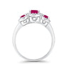 925 Sterling Silver Art Deco Three Stone Halo Engagement Promise Ring