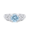 925 Sterling Silver Art Deco Flower Round Cubic Zirconia Wedding Ring