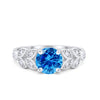 925 Sterling Silver Art Deco Flower Round Cubic Zirconia Wedding Ring