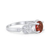 925 Sterling Silver Art Deco Flower Round Cubic Zirconia Wedding Ring