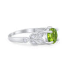 925 Sterling Silver Art Deco Flower Round Cubic Zirconia Wedding Ring