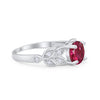 925 Sterling Silver Art Deco Flower Round Cubic Zirconia Wedding Ring