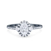 925 Sterling Silver Art Deco Halo Oval Round CZ Promise Anniversary Ring