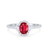 925 Sterling Silver Art Deco Halo Oval Round CZ Promise Anniversary Ring