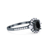 925 Sterling Silver Art Deco Halo Oval Round CZ Promise Anniversary Ring