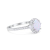 925 Sterling Silver Art Deco Halo Oval Round CZ Promise Anniversary Ring