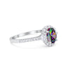925 Sterling Silver Art Deco Halo Oval Round CZ Promise Anniversary Ring