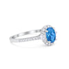 925 Sterling Silver Art Deco Halo Oval Round CZ Promise Anniversary Ring