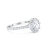 925 Sterling Silver Art Deco Halo Oval Round CZ Promise Anniversary Ring