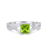 925 Sterling Silver Art Deco Princess Cut Round CZ Engagement Ring