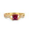 925 Sterling Silver Art Deco Princess Cut Round CZ Engagement Ring