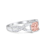 925 Sterling Silver Art Deco Princess Cut Round CZ Engagement Ring