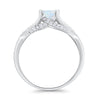 925 Sterling Silver Art Deco Princess Cut Round CZ Engagement Ring